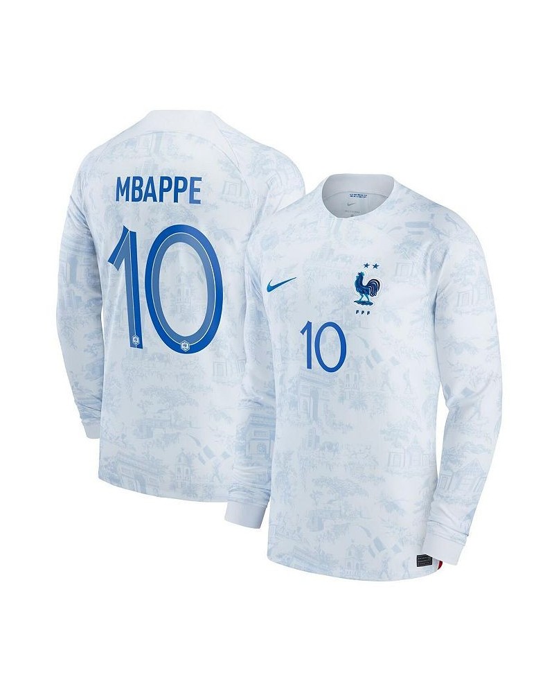 Men's Kylian Mbappe White France National Team 2022/23 Away Breathe Stadium Replica Player Jersey $72.85 Jersey