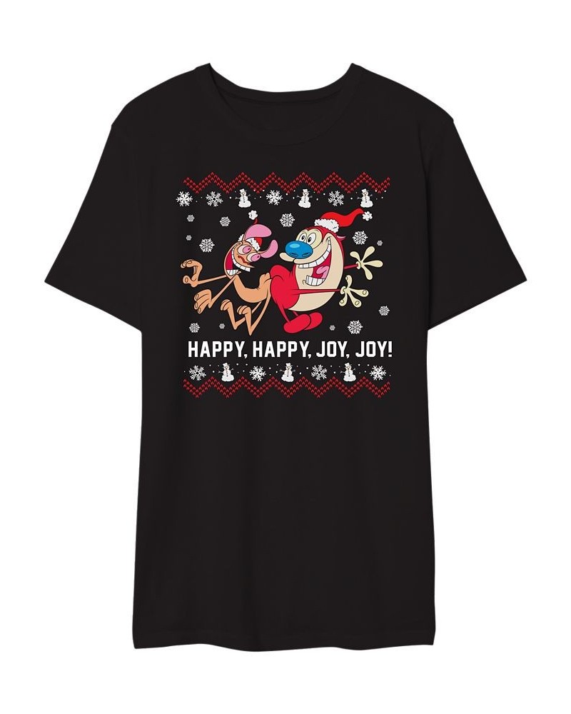 Happy Happy Joy Joy Men's Graphic T-Shirt Black $16.80 T-Shirts