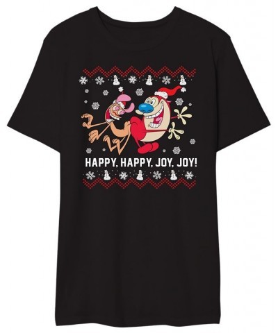 Happy Happy Joy Joy Men's Graphic T-Shirt Black $16.80 T-Shirts