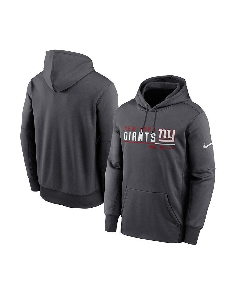 Men's Anthracite New York Giants Prime Logo Name Split Pullover Hoodie $39.60 Sweatshirt