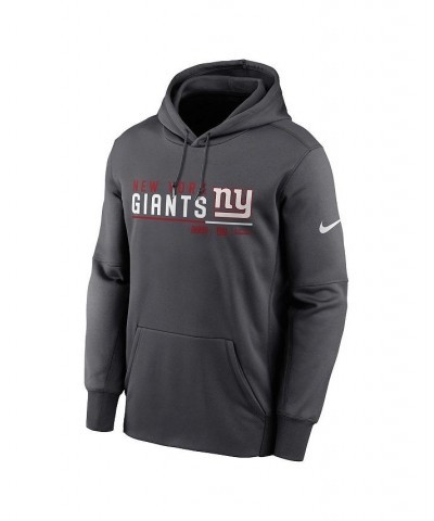 Men's Anthracite New York Giants Prime Logo Name Split Pullover Hoodie $39.60 Sweatshirt