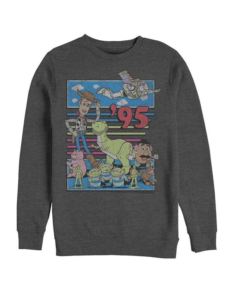 Disney Pixar Men's Toy Story 95 Retro Distressed Colorful, Crewneck Fleece Gray $23.65 Sweatshirt