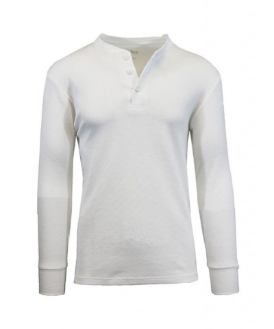 Men's Long Sleeve Thermal Henley Tee PD02 $15.75 T-Shirts