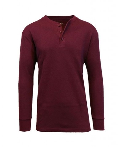 Men's Long Sleeve Thermal Henley Tee PD02 $15.75 T-Shirts