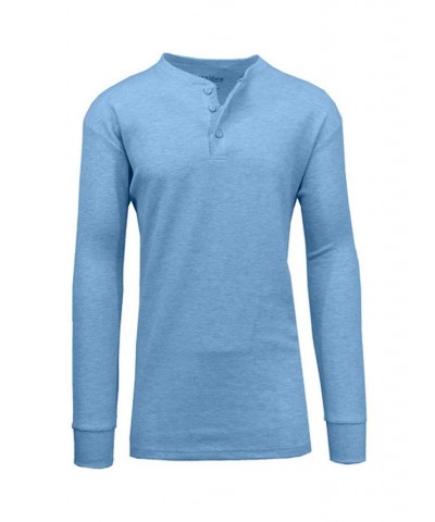 Men's Long Sleeve Thermal Henley Tee PD02 $15.75 T-Shirts