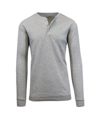 Men's Long Sleeve Thermal Henley Tee PD02 $15.75 T-Shirts