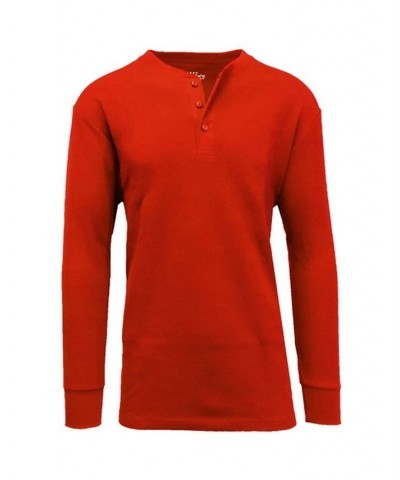 Men's Long Sleeve Thermal Henley Tee PD02 $15.75 T-Shirts