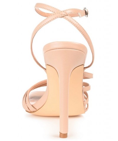 Women's Louella Strappy Stilettos Tan/Beige $49.35 Shoes