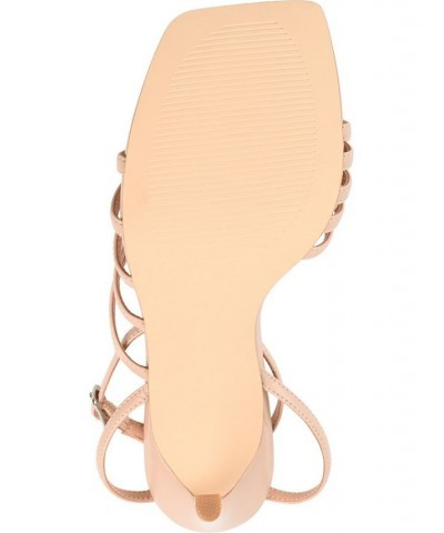 Women's Louella Strappy Stilettos Tan/Beige $49.35 Shoes