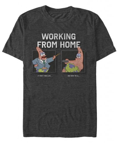 Men's Work From Home 2-Box Short Sleeve Crew T-shirt Gray $18.54 T-Shirts