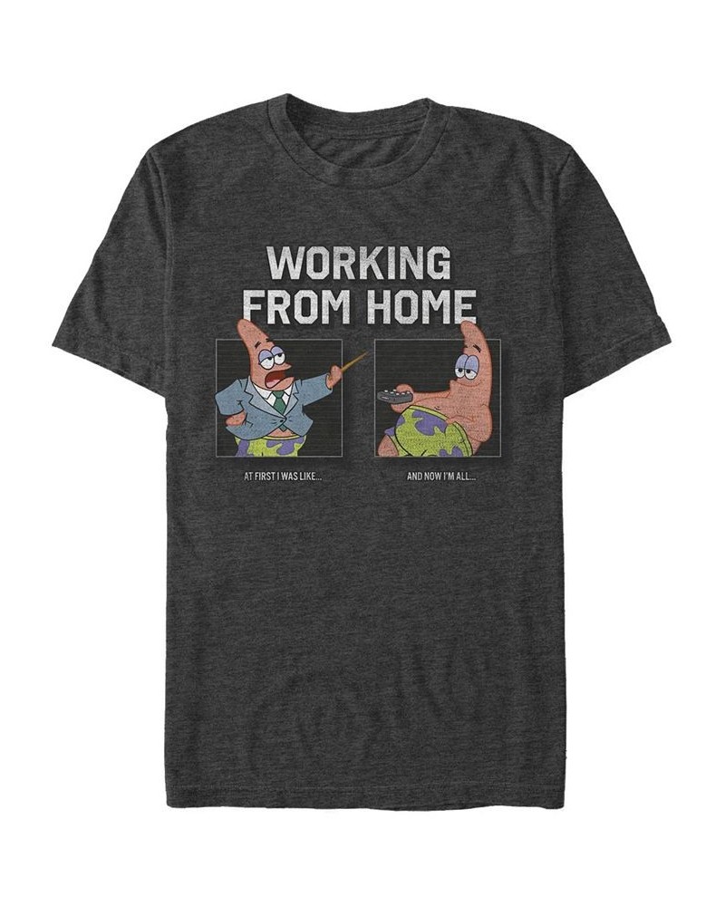 Men's Work From Home 2-Box Short Sleeve Crew T-shirt Gray $18.54 T-Shirts