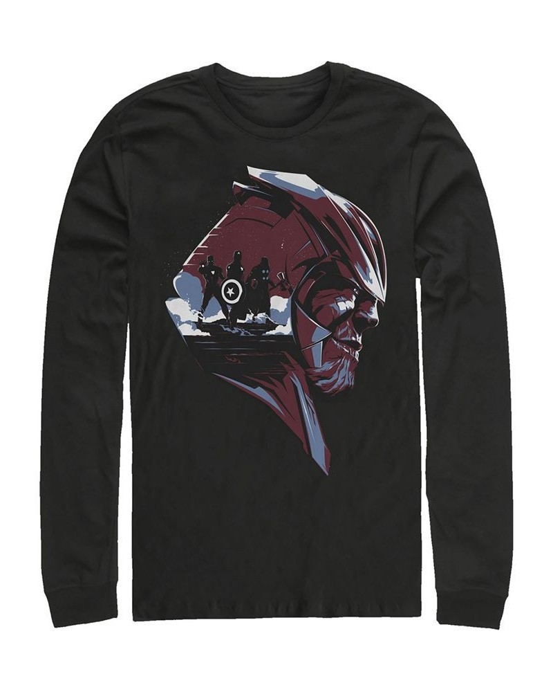 Marvel Men's Avengers Endgame Thanos Helmet Scene, Long Sleeve T-shirt Black $22.39 T-Shirts