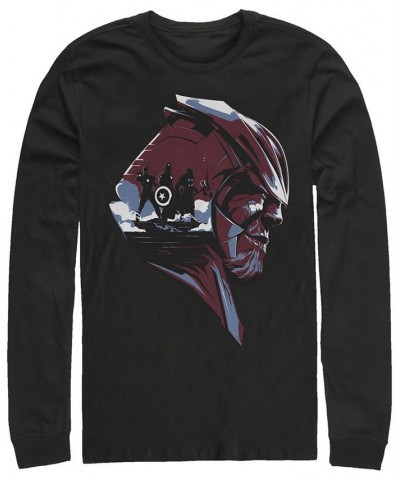 Marvel Men's Avengers Endgame Thanos Helmet Scene, Long Sleeve T-shirt Black $22.39 T-Shirts