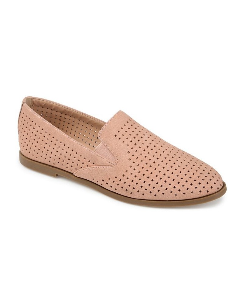 Women's Lucie Perforated Loafers Pink $42.30 Shoes