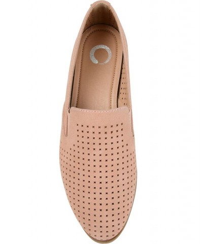 Women's Lucie Perforated Loafers Pink $42.30 Shoes