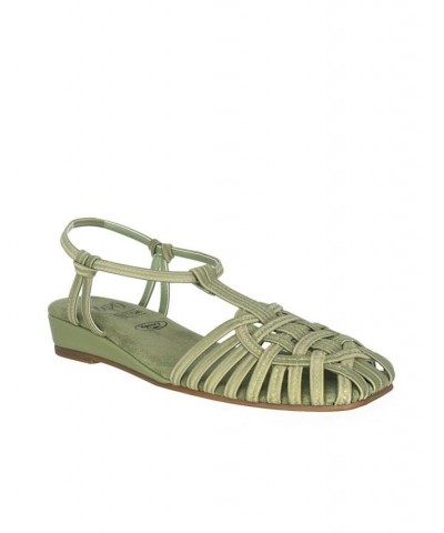 Women's Rivka Memory Foam Stretch Sandal Green $33.60 Shoes