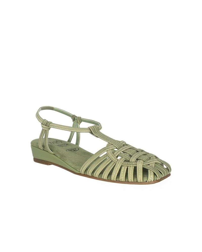 Women's Rivka Memory Foam Stretch Sandal Green $33.60 Shoes