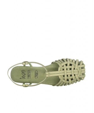 Women's Rivka Memory Foam Stretch Sandal Green $33.60 Shoes