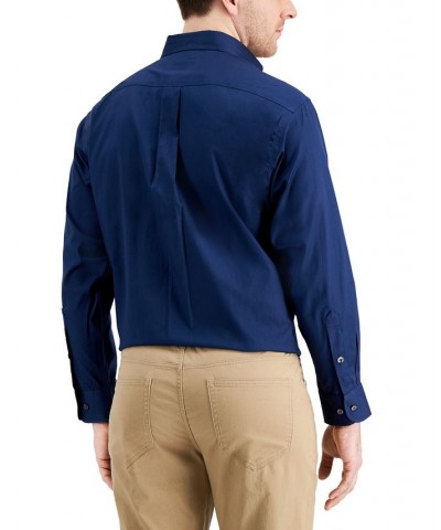 Men's Regular Fit Cotton Pinpoint Dress Shirt Blue $17.60 Dress Shirts