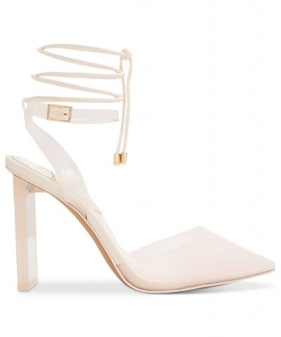 Women's Delfina Ankle-Strap Tie-Up Wrap Pumps Pink $47.52 Shoes