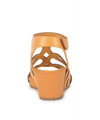 Women's Raeanne Wedge Sandal Yellow $46.28 Shoes