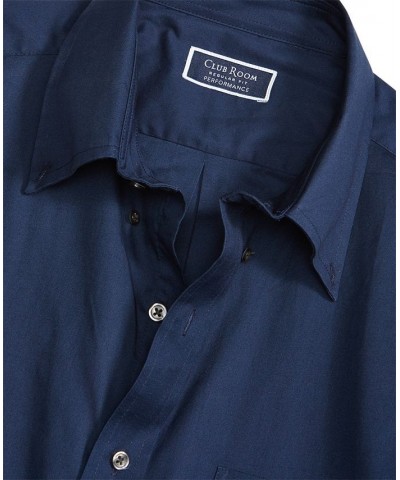 Men's Regular Fit Cotton Pinpoint Dress Shirt Blue $17.60 Dress Shirts