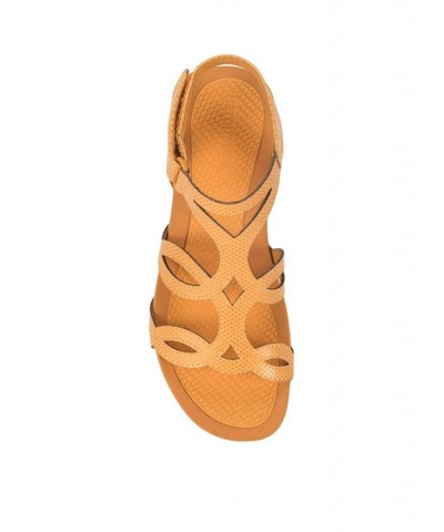 Women's Raeanne Wedge Sandal Yellow $46.28 Shoes