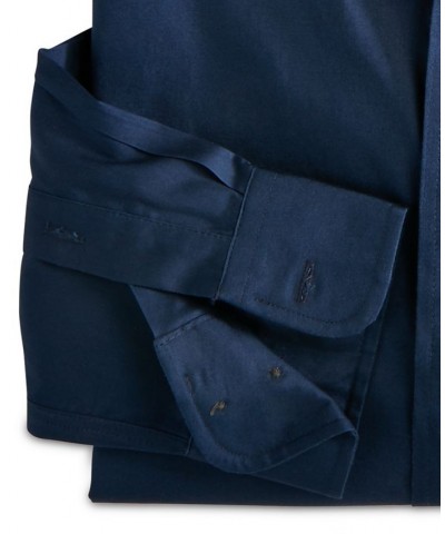 Men's Regular Fit Cotton Pinpoint Dress Shirt Blue $17.60 Dress Shirts