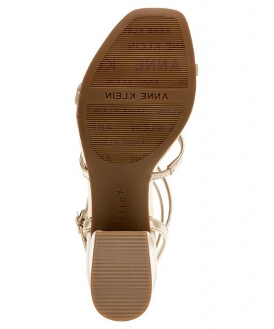 Women's Mecca Block Heel Sandal Gold $53.46 Shoes