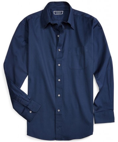 Men's Regular Fit Cotton Pinpoint Dress Shirt Blue $17.60 Dress Shirts