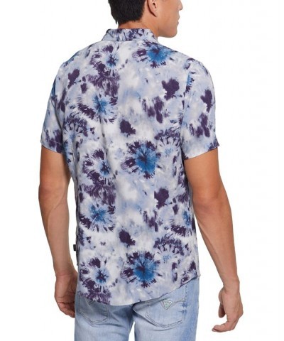 Men's Short-Sleeve Tie-Dye Burst Shirt Yellow $33.29 Shirts