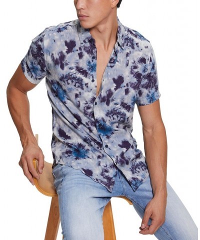 Men's Short-Sleeve Tie-Dye Burst Shirt Yellow $33.29 Shirts