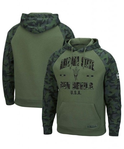 Men's Olive, Camo Arizona State Sun Devils OHT Military-Inspired Appreciation Raglan Pullover Hoodie $33.05 Sweatshirt