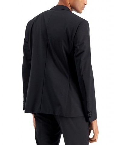 Men's Modern Fit Wool Suit Separate Jacket Black $62.70 Suits