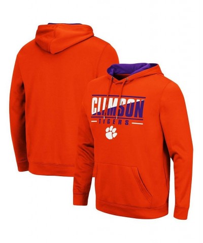 Men's Orange Clemson Tigers Slash Stack 2.0 Pullover Hoodie $35.09 Sweatshirt