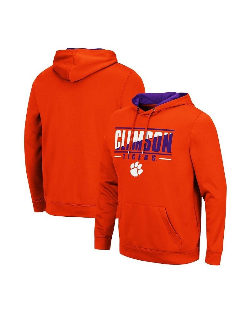 Men's Orange Clemson Tigers Slash Stack 2.0 Pullover Hoodie $35.09 Sweatshirt