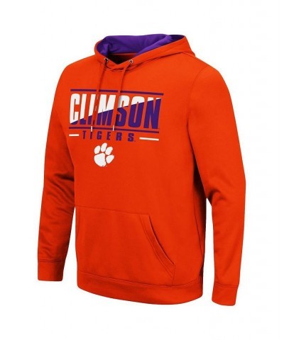 Men's Orange Clemson Tigers Slash Stack 2.0 Pullover Hoodie $35.09 Sweatshirt