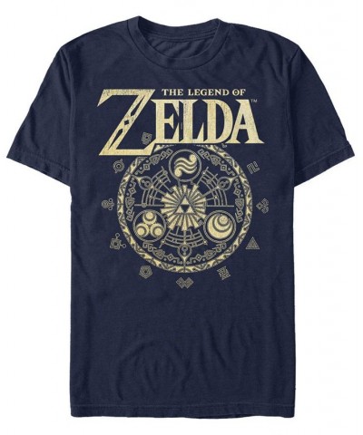 Nintendo Men's Legend of Zelda Magic Circle Vector Short Sleeve T-Shirt Blue $17.15 T-Shirts