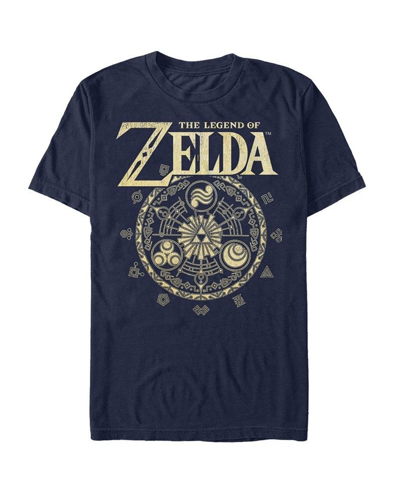 Nintendo Men's Legend of Zelda Magic Circle Vector Short Sleeve T-Shirt Blue $17.15 T-Shirts