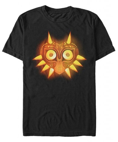 Nintendo Men's Zelda Glowing Majoras Mask Halloween Pumpkin Short Sleeve T-Shirt Black $16.45 T-Shirts