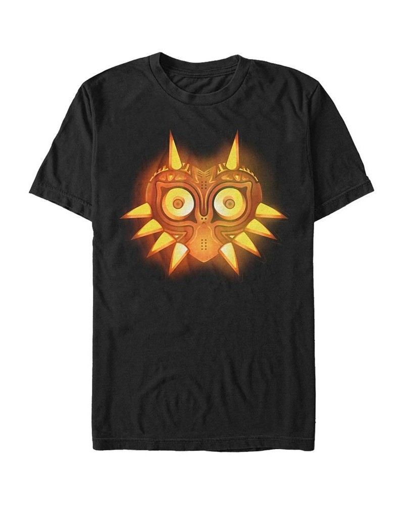 Nintendo Men's Zelda Glowing Majoras Mask Halloween Pumpkin Short Sleeve T-Shirt Black $16.45 T-Shirts