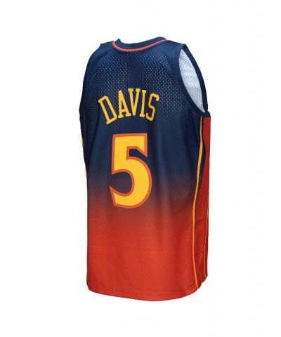 Men's Baron Davis Navy, Orange Golden State Warriors 2006/07 Hardwood Classics Fadeaway Swingman Player Jersey $61.60 Jersey