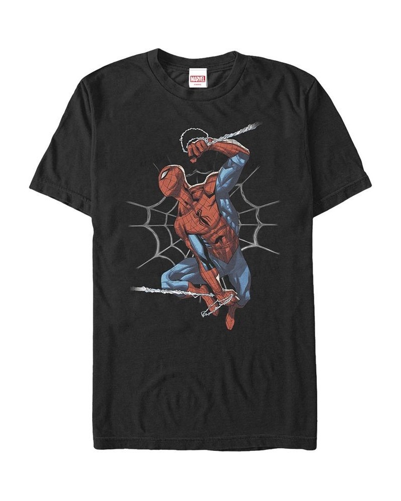 Men's Another Spiderman Short Sleeve Crew T-shirt Black $19.24 T-Shirts