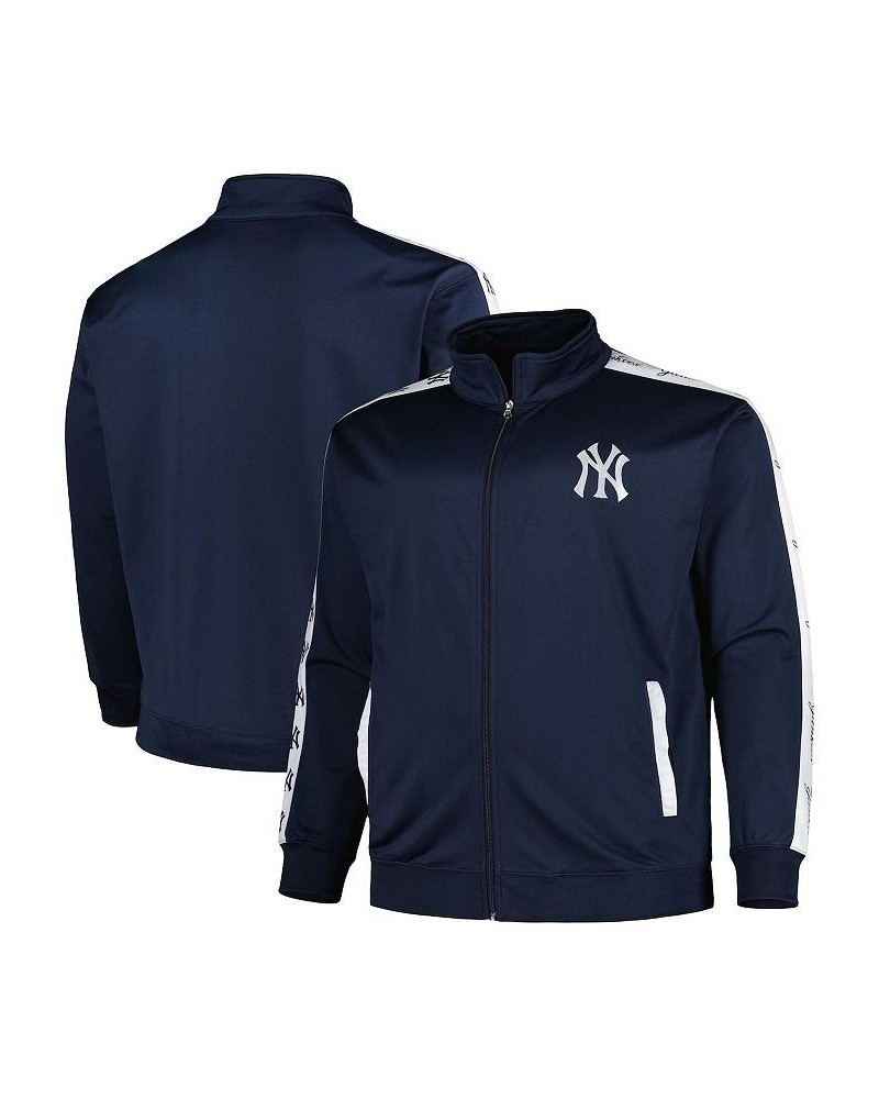 Men's Navy New York Yankees Big and Tall Tricot Track Full-zip Jacket $39.10 Jackets