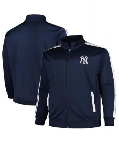 Men's Navy New York Yankees Big and Tall Tricot Track Full-zip Jacket $39.10 Jackets