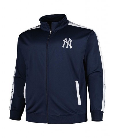 Men's Navy New York Yankees Big and Tall Tricot Track Full-zip Jacket $39.10 Jackets