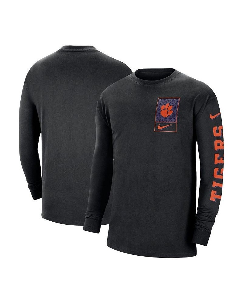 Men's Black Clemson Tigers Seasonal Max90 2-Hit Long Sleeve T-shirt $21.50 T-Shirts