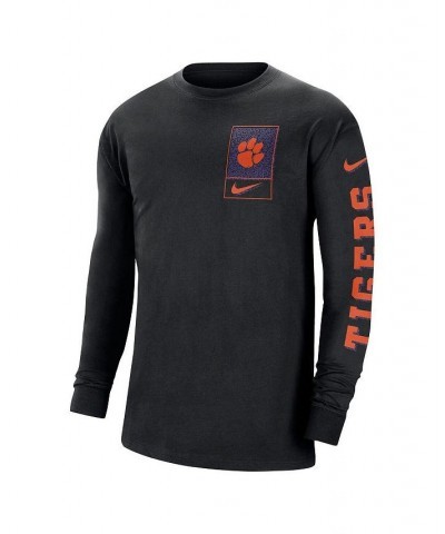 Men's Black Clemson Tigers Seasonal Max90 2-Hit Long Sleeve T-shirt $21.50 T-Shirts