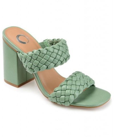 Women's Melissa Woven Sandals Green $45.89 Shoes