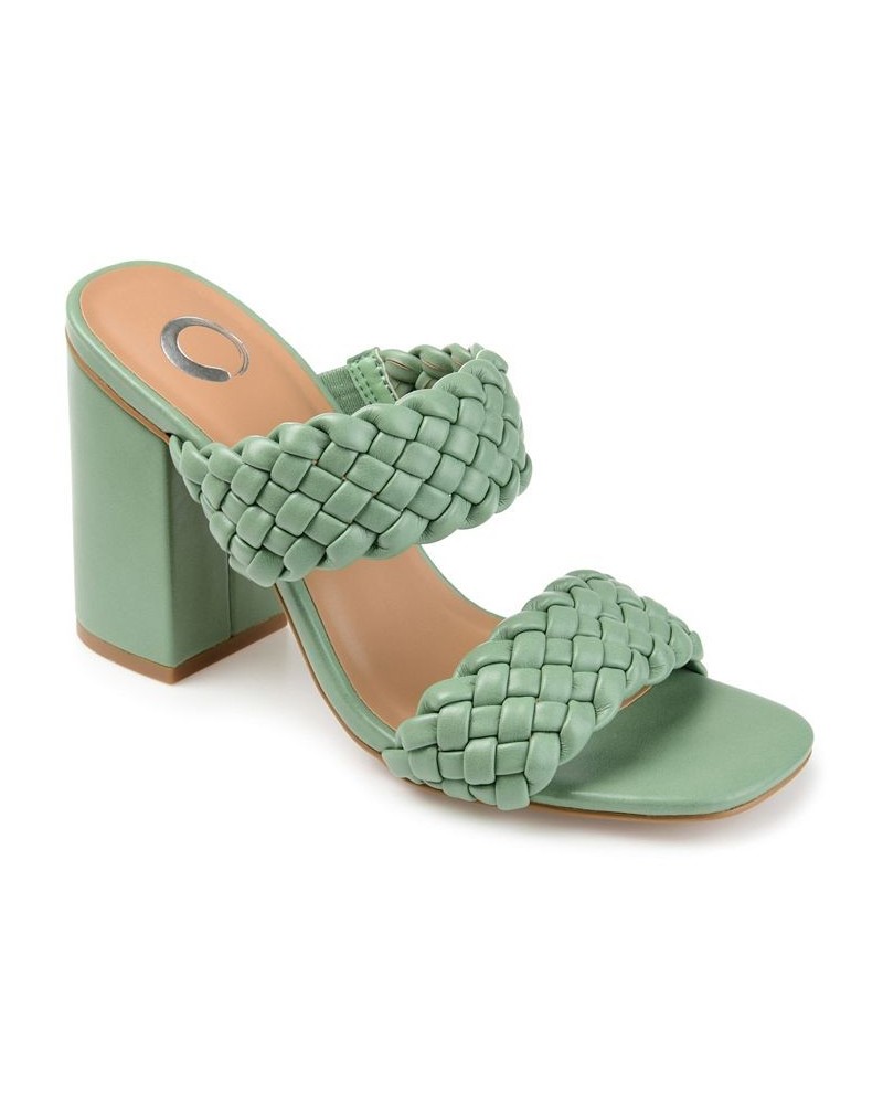 Women's Melissa Woven Sandals Green $45.89 Shoes